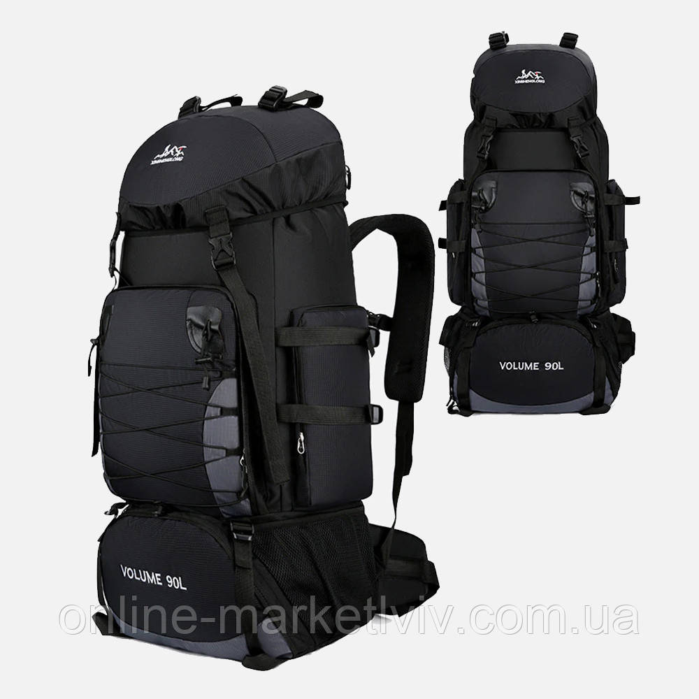 Туристичний рюкзак на 90 л S1907 (80x25x36 см) Чорний/Великий рюкзак для подорожей Унісекс, фото 1