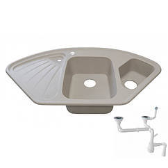 Гранітна кутова мийка Авена 1060х575 Adamant Consensus 06