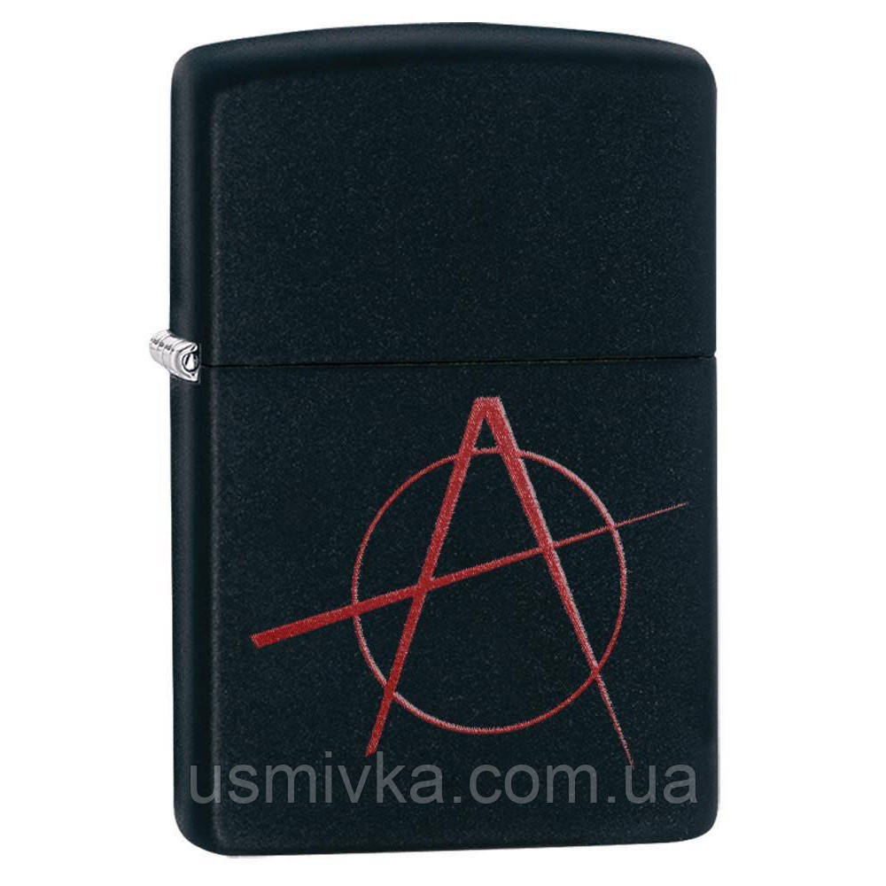 Zippo Anarchy Symbol 20842, запальничка zippo Символ анархії, фото 1