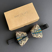 Краватка-метелик I&M Craft в українському стилі бежевий з вишивкою (010297)