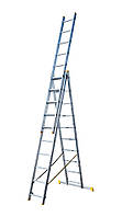 Лестница алюминиевая MASTERTOOL 3-секционная 3х10 ступеней 79-1310