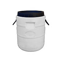 Бочка пластикова харчова Біла 30л Пластикова харчова бочка для молока