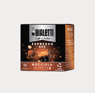 Кава в капсулах Bialetti Nocciola з ароматом смаженого фундука 12 капсул