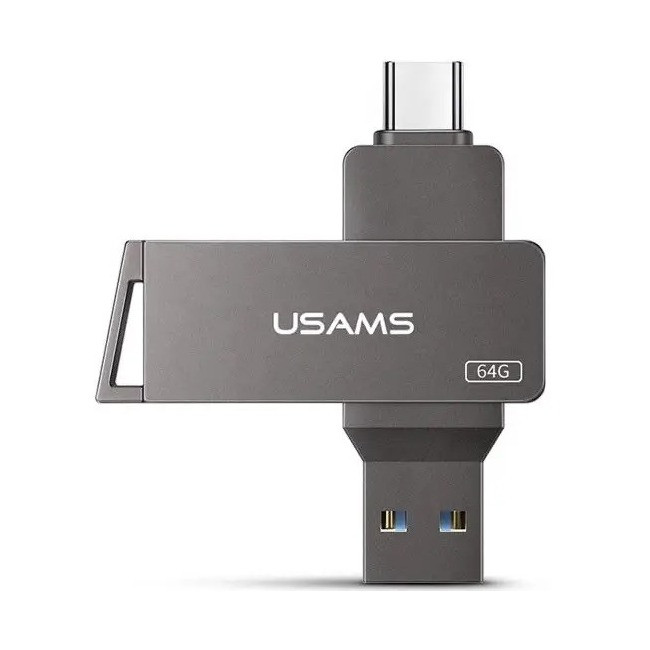 Флешка 64GB USAMS US-ZB200 Type-C OTG USB3.0 сіра, фото 1