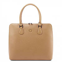 Женская кожаная деловая сумка от Tuscany Magnolia TL141809 (Champagne)