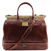 Barcellona Кожаная сумка саквояж с двойным дном Tuscany Leather TL141185 (Коричневый)