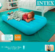 Матрац надувний одномісний Intex 66830NP, 157x88x18 см. від 3 до 10 років, блакитний, фото 3