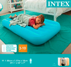 Матрац надувний одномісний Intex 66830NP, 157x88x18 см. від 3 до 10 років, блакитний, фото 2