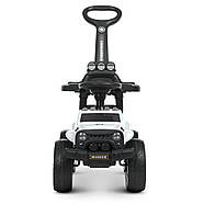 Дитячий електромобіль Джип Каталка толокар BAMBI Racer M 4800E-1 Білий з батьківською ручкою, фото 3