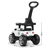 Дитячий електромобіль Джип Каталка толокар BAMBI Racer M 4800E-1 Білий з батьківською ручкою, фото 4