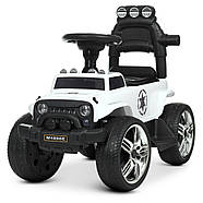 Дитячий електромобіль Джип Каталка толокар BAMBI Racer M 4800E-1 Білий з батьківською ручкою, фото 7