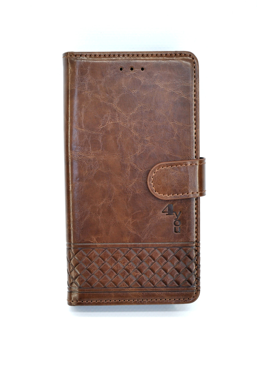 Чохол книжка для телефону Samsung A03/A035 Mia на магніті з функцією підставки і кишенею для карток Brown 4you