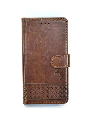 Чохол книжка для телефону Samsung A03/A035 Mia на магніті з функцією підставки і кишенею для карток Brown 4you, фото 1