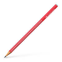 Олівець чорнографітний Faber-Castell Grip Sparkle candy cane red, корпус червоний, 118240