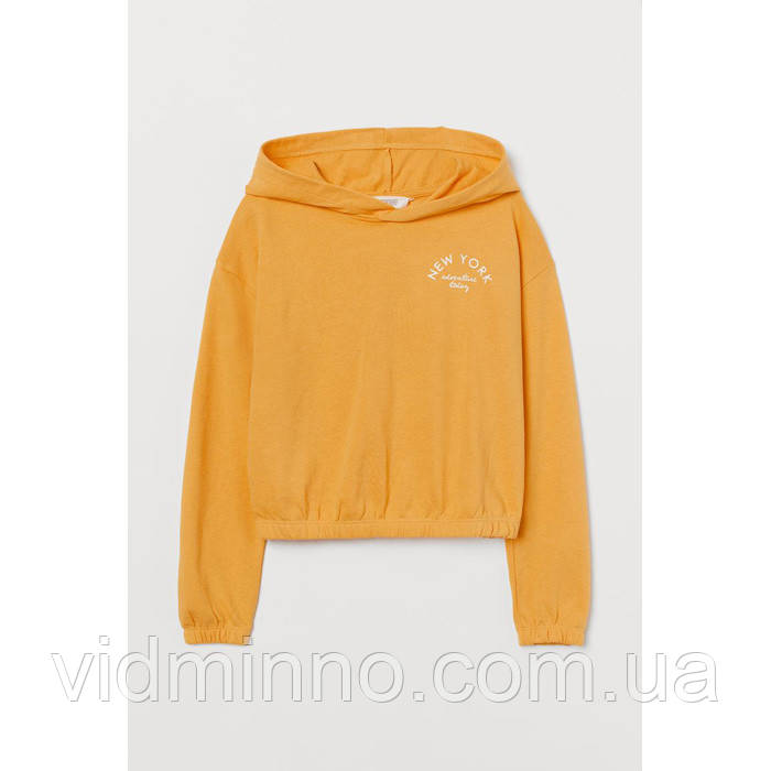 Укорочена толстовка худі H&M на дівчинку р.146-152, 10-12 років, oversize, двонитка (петелька), фото 1