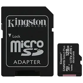 Kingston 128 Гб microSDXC U1 V10 A1 (SDCS2/128GBSP) Карта пам’яті