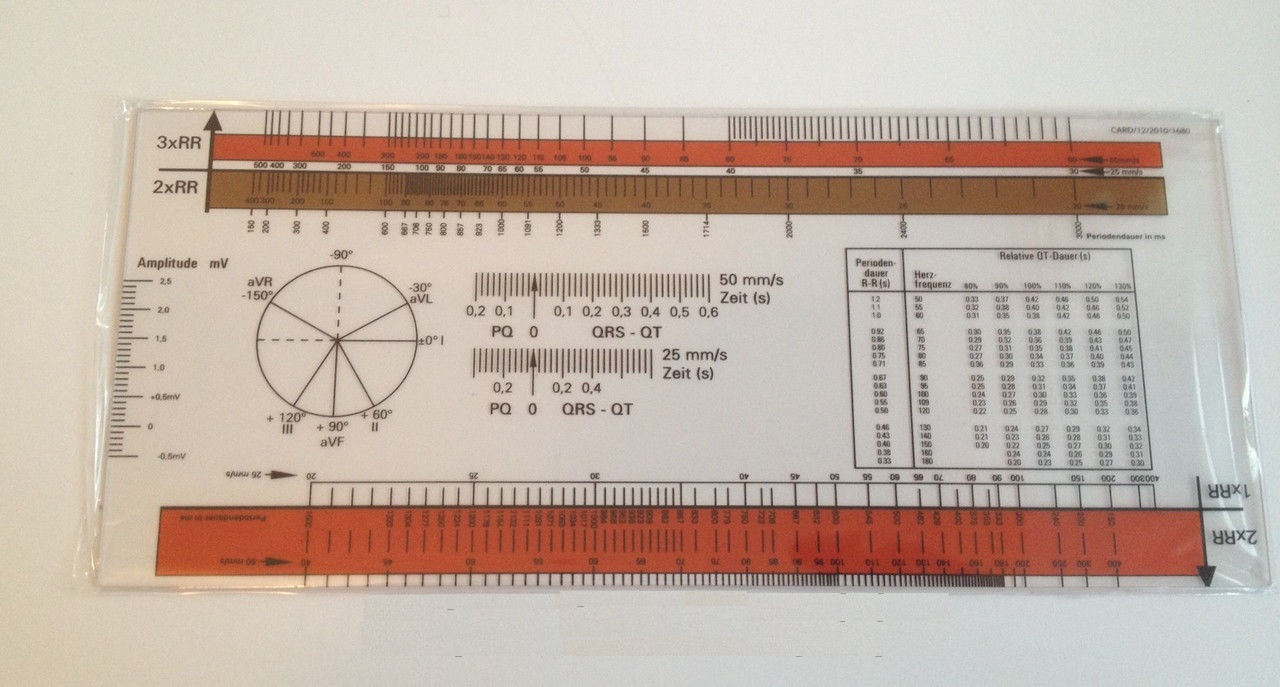 Лінійка для оцінки електрокардіограми (ЕКГ-лінійка), Німеччина