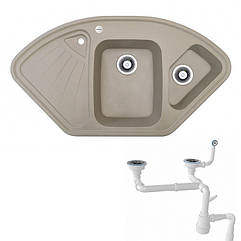 Пісочна кутова мийка 1,5 чаші 1060х575 Adamant Consensus сахара