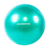 М'яч для фітнесу 55 см IronMaster з насосом зелений