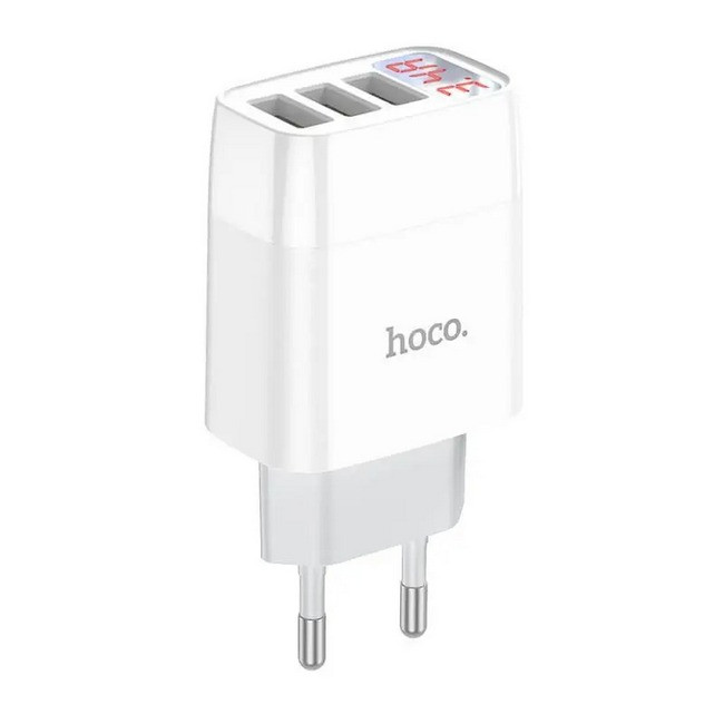 Зарядний пристрій Usb HOCO Easy charge digital display charger C93A, 3.4A білий, фото 1
