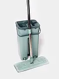 Швабра та Відро Scratch Cleaning Mop зі складаною ручкою та системою віджимання насадки мікрофібри 4,5 л Молочний беж, фото 7