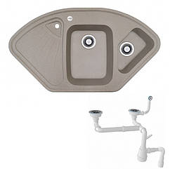 Кутова бежева мийка 1060х575 Adamant Consensus Терра 07