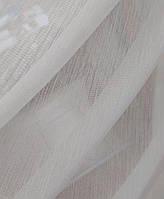 Тюль однотонный белый плотний бамбук с утяжелителем по низу для спальни в зал
