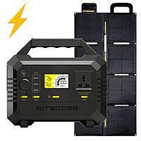 Портативная электростанция Nitecore NES500 + Солнечная панель Nitecore FSP100W (100W), водонепроницаемая