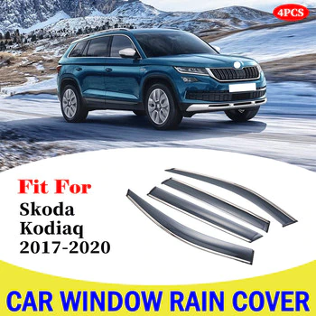 Дефлектори вікон вітровики Skoda Kodiaq 2016 -> з хромом молдингом