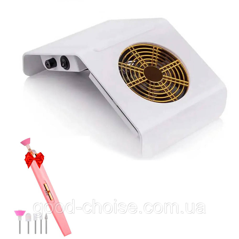 Витяжка для манікюру SIMEI 858-2А на 40W + Подарунок Фрезер для нігтів Flawless Salon Nails, фото 1