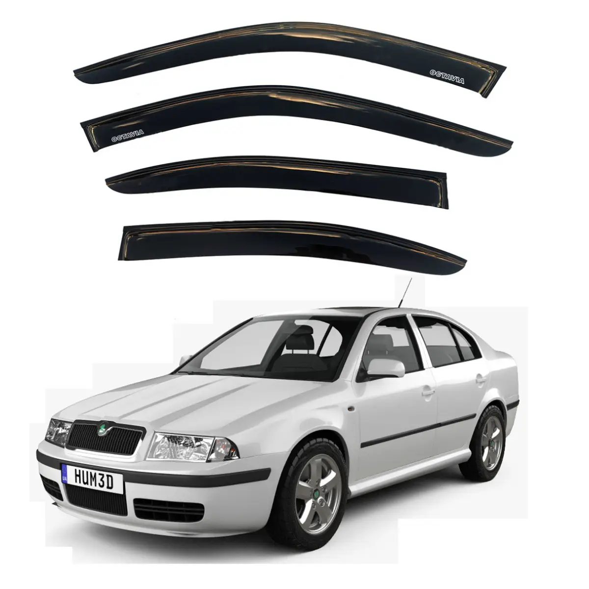 Дефлектори вікон вітровики Skoda Octavia (A4) Tour Liftback 1997-2011 Скотч 3M AV-Tuning Харків