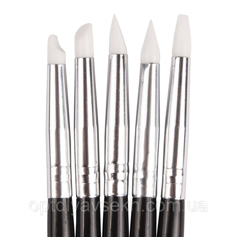 Набір силіконових скульптурних пензлів (для моделювання і ліплення), 5 шт./уп., фото 1