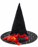 Ковпак карнавальний з трояндами в мікс горох №01-19-41-3/H9-9-1(1)(12)