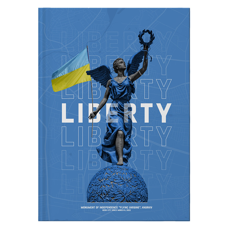 Книга-канц. А4 96арк. кліт. тв. обкл. "Liberty" синя №8422-551/Axent/(10)