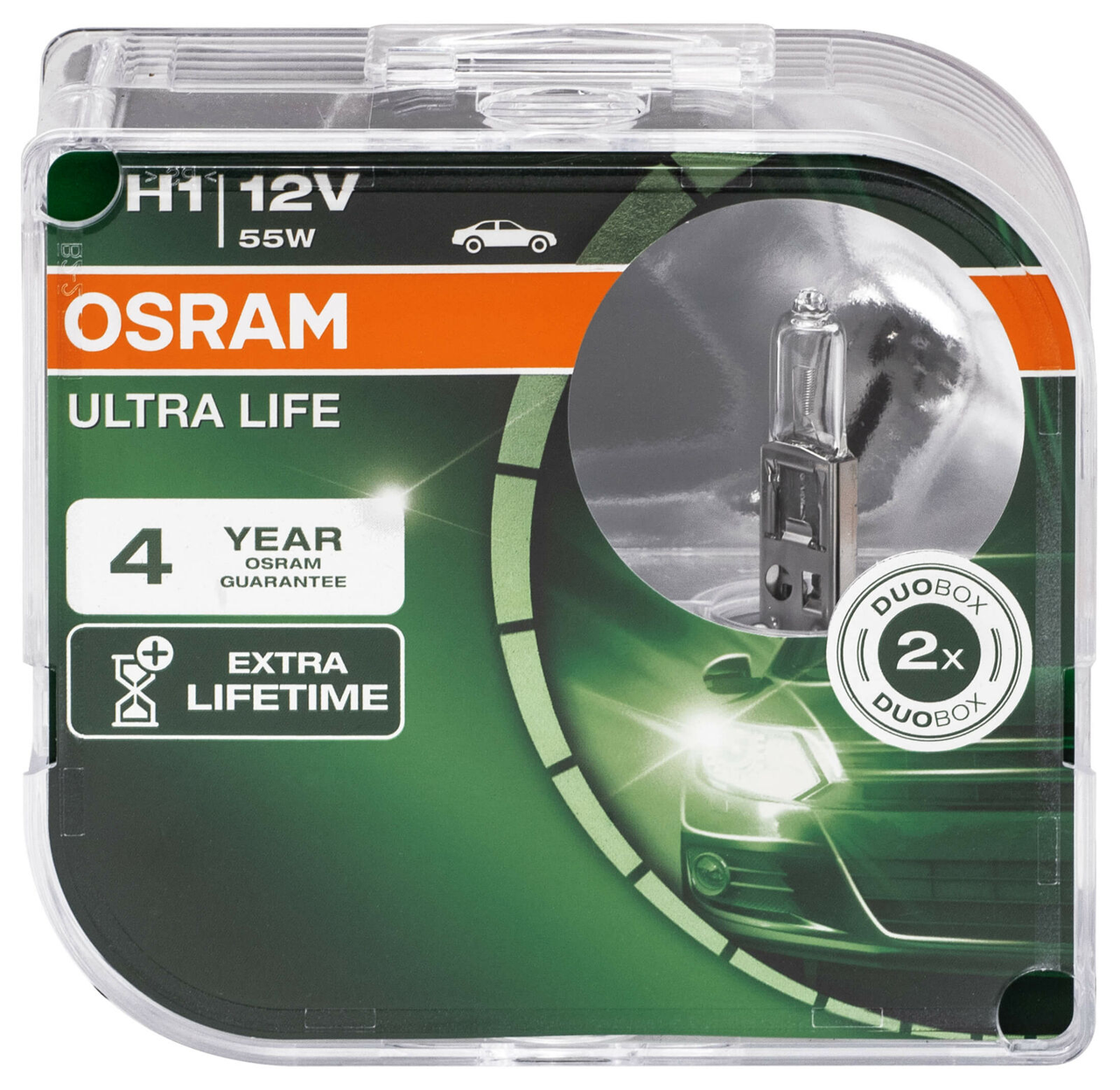 Галогенні лампи для авто Н1 12 V 55 W OSRAM Ultra life (2шт)