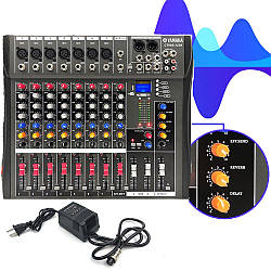 Пульт аудіомікшер Mixer MX-806BT, 8-канальний Bluetooth / Мікшерний пульт / Звуковий пульт підсилювач