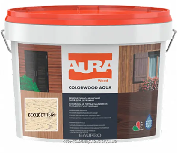 Лазур - лак алкидно акриловий AURA COLORWOOD AQUA для деревини 2.7л