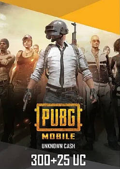 Код активації від PUBG Mobile 300+25 Unknown Cash (UC) для iOS та Android