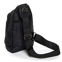 Сумка чоловіча нагрудна слінг crossbody через плече чорна модна тканинна Lanpad 4057, фото 4