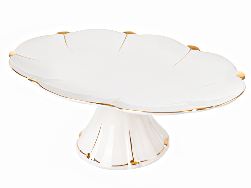 Блюдо овальне з фарфорове на ніжці Lefard 30 см 946-032, фото 1