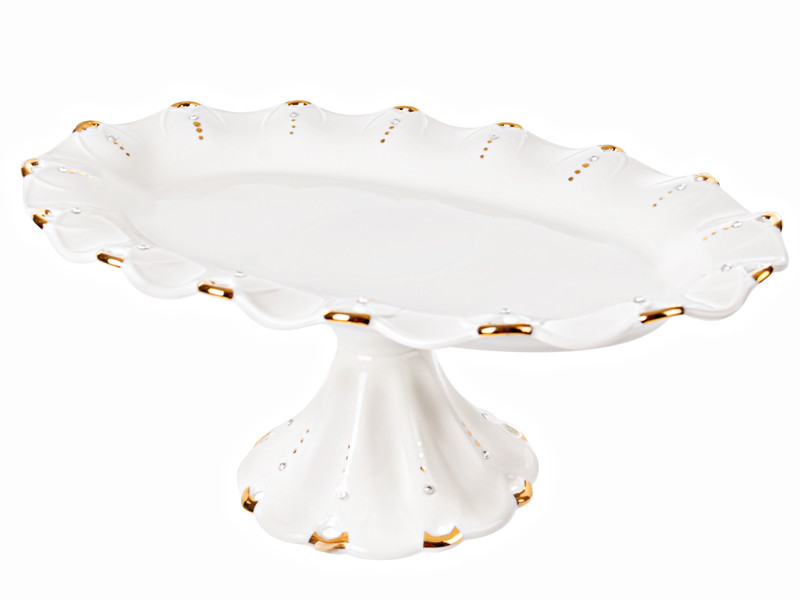 Фруктовниця порцелянова овальна на ніжці Lefard 30 см 946-004