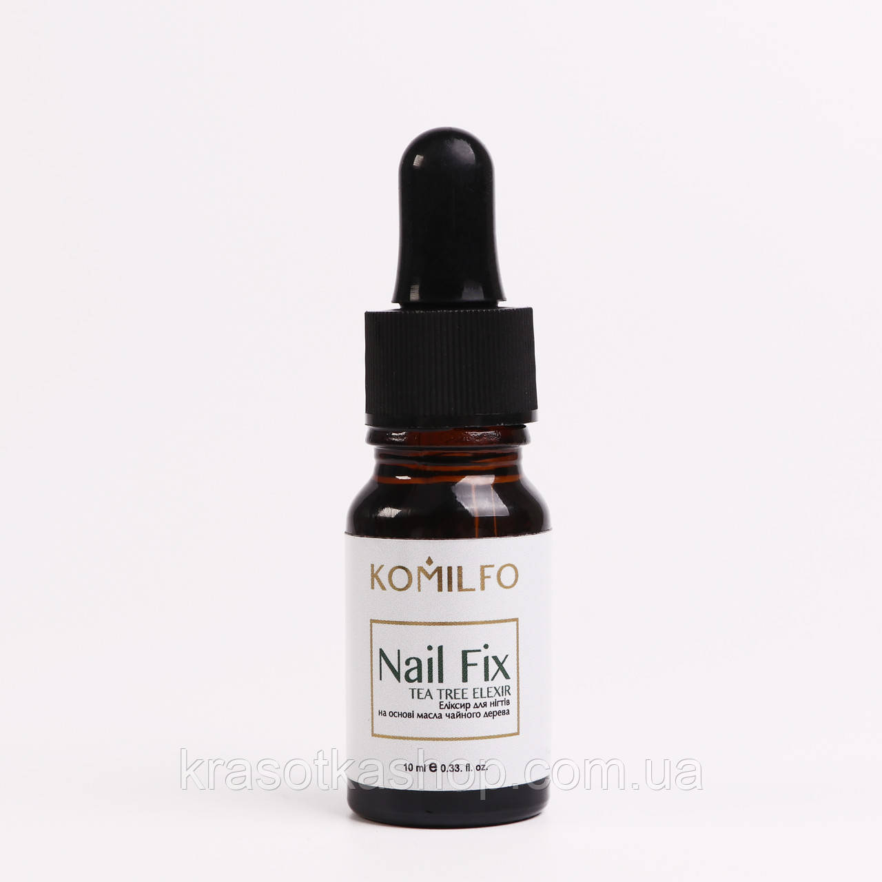 Еліксир для нігтів з чайним деревом Komilfo Nail Fix, з піпеткою, 10 мл