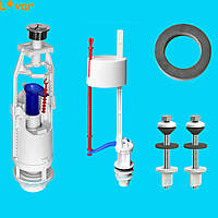 Арматура для бачка унитаза на 2 кнопки, поплавок с нижним подключением, Абк2-12 Soloplast