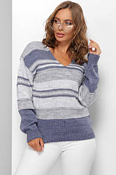 Жіночий джемпер у смужку сірий