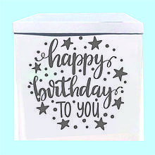Оракал Happy Birthday to you срібний на коробку розміром 70*70см
