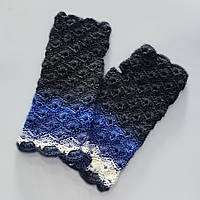 Вязаные женские митенки "Волна" - миксовая эксклюзивная расцветка - ручная работа - перчатки для водителя