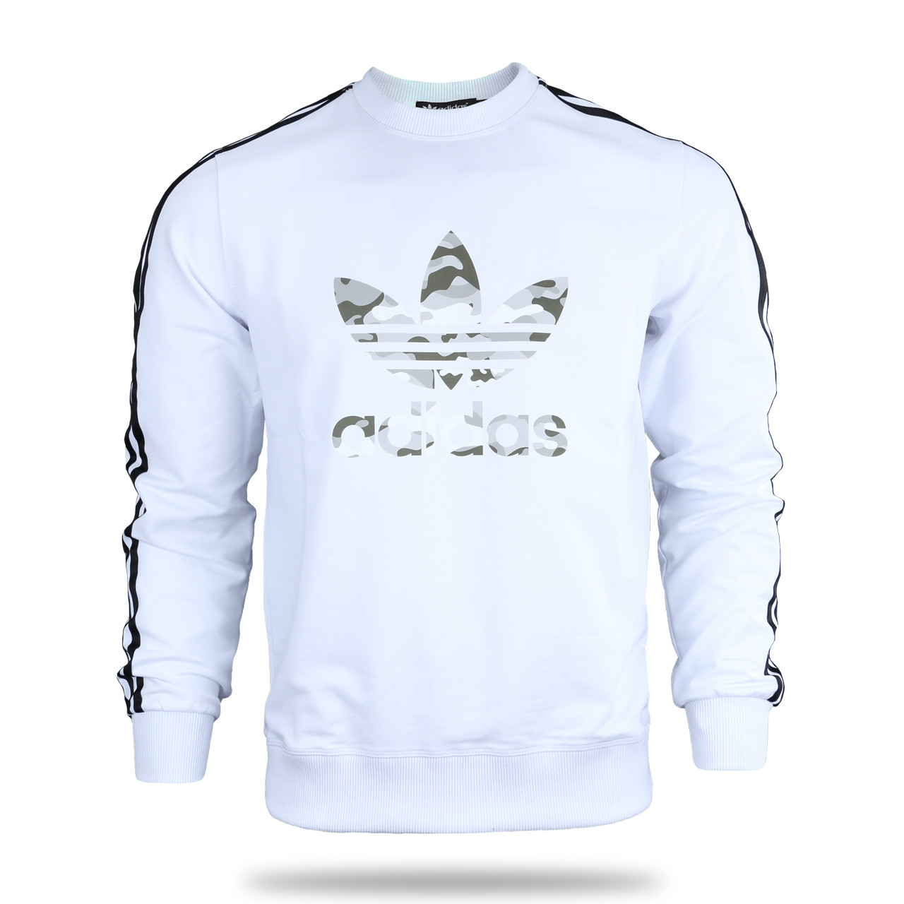 Світшот чоловічий білий ADIDAS з чорним лампасом WHT L (Р) 23-100-002 XL