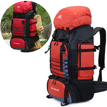 Рюкзак туристичний 90 л, (80x25x36 см), S1907, Червоний / Рюкзак для походів та кемпінгу / Рюкзак тактичний