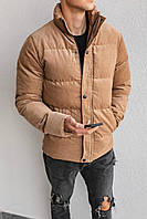 Мужская зимняя вельветовая куртка (песочного цвета)