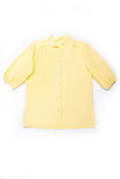 Школьная блузка на девочку | Рукав ¾ 146, светло-желтый